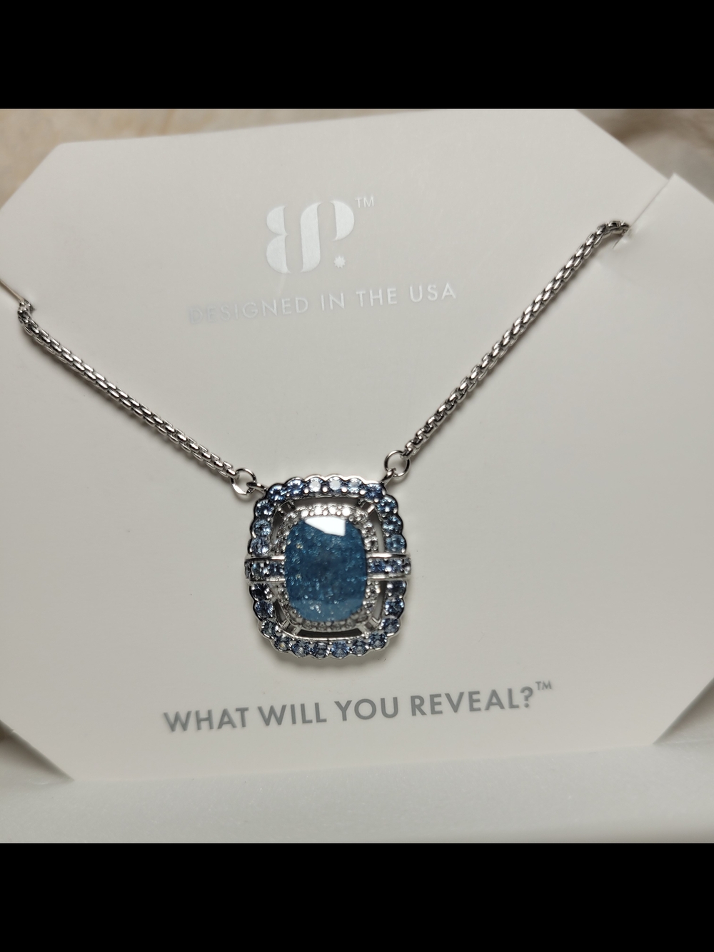 Bomb Party London Blue Sapphire Ice Crystal Unicorn Alert! Neclace